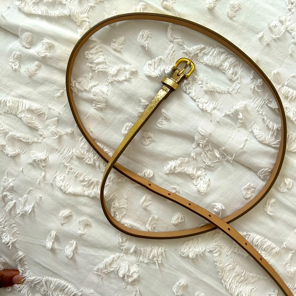Gold J. Crew Leather Belt